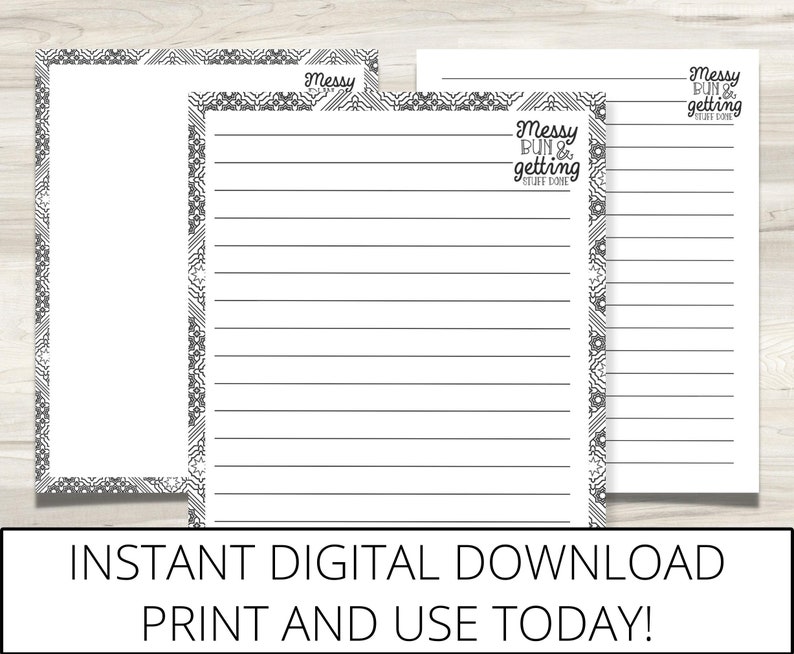 Note Paper Fun Printable Printable to Do List Stationary Note Paper Set Fun Saying - Etsy Singapore