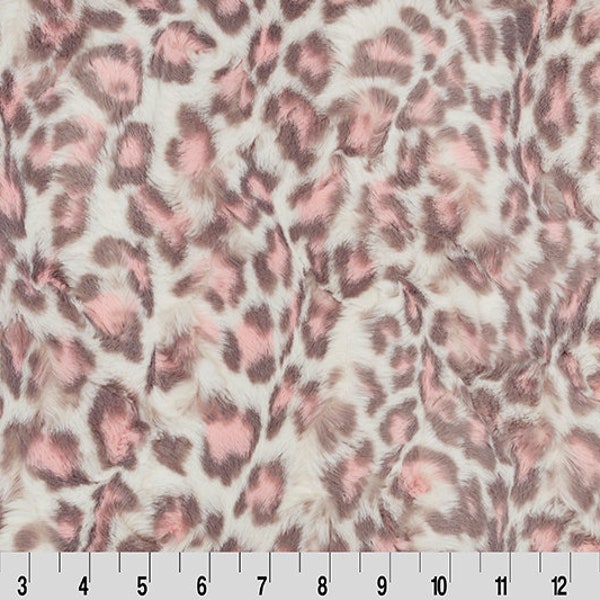 Leopard Blush Luxe Cuddle Minky by Shannon Fabrics, Fabric by the Yard