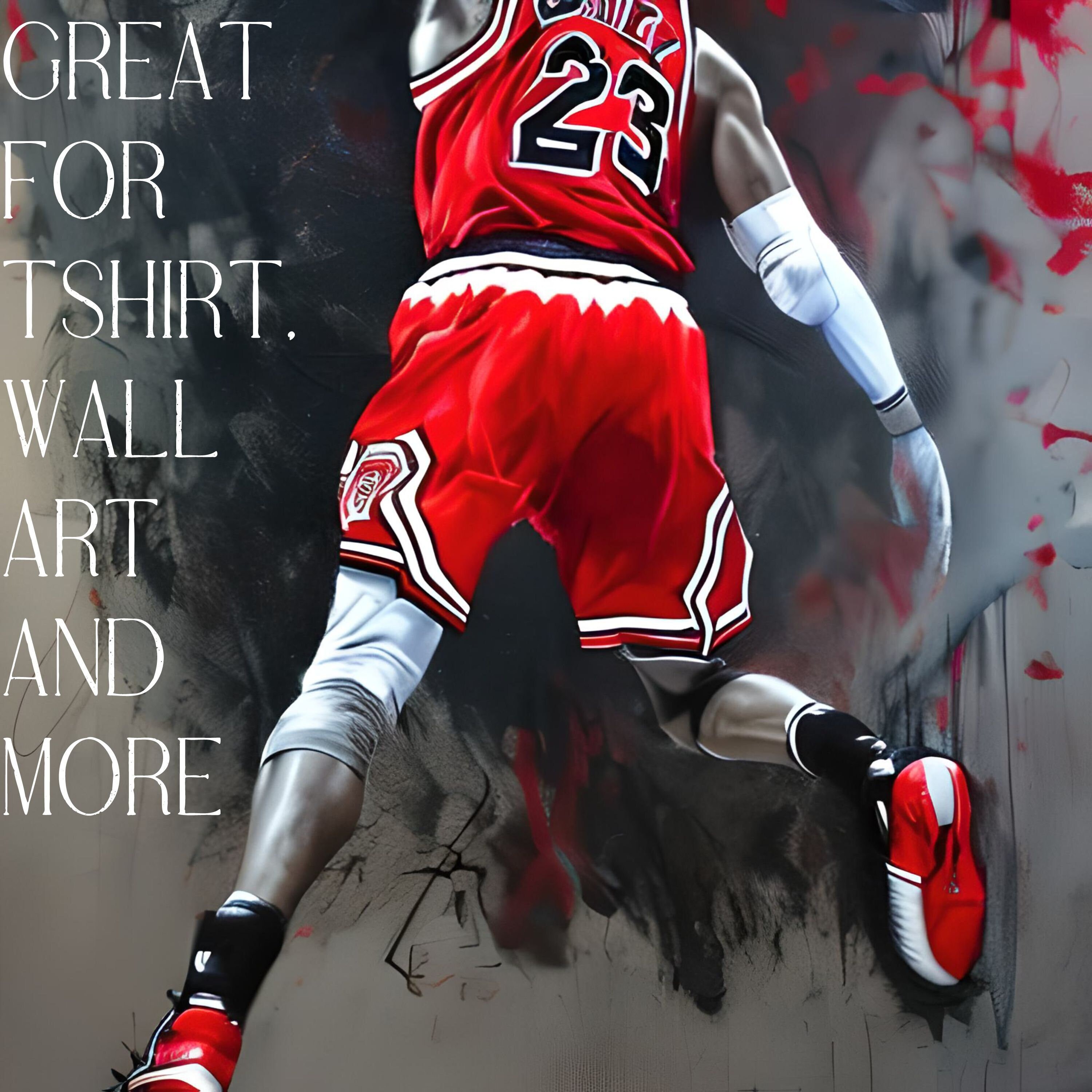 Michael Jordan basketball dunk Print, AI Generated Wall Art, Basketball  Photography, Comic Art, Western Illustration, Digital Download
