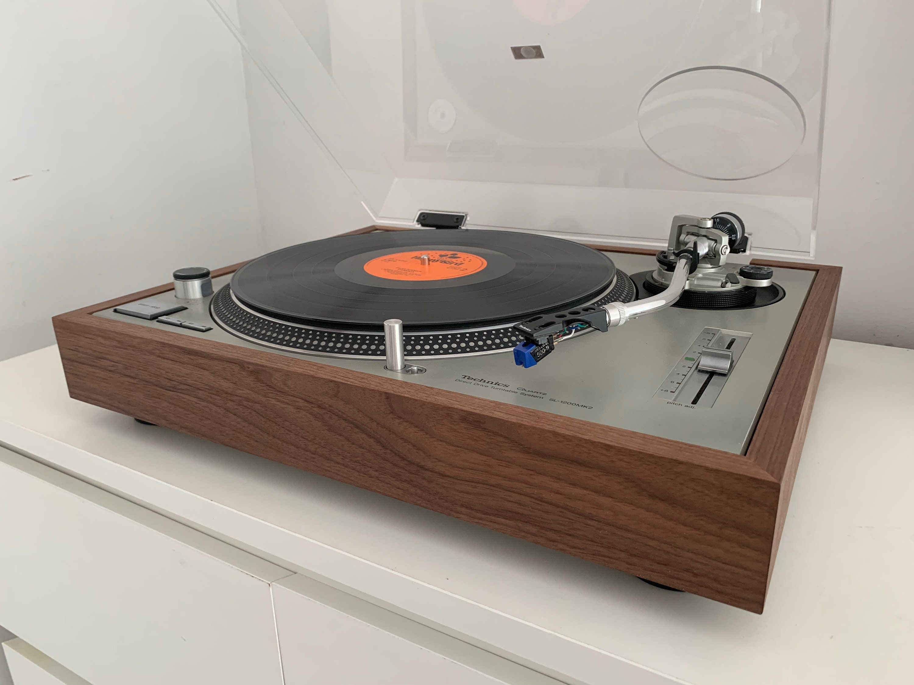 テクニクスSL-1200 MKIIターンテーブル用ウォールナット材製台座