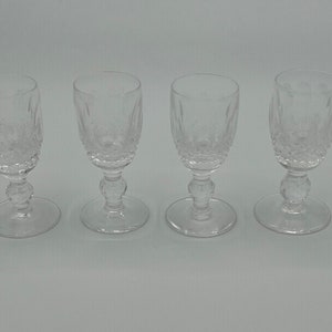 Waterford “Colleen” pattern Short Stem Crystal Glasses | Shot Glasses | Liqueur Glasses | Cordial Shot Glasses | 3 1/4” SET OF 4 | Ireland