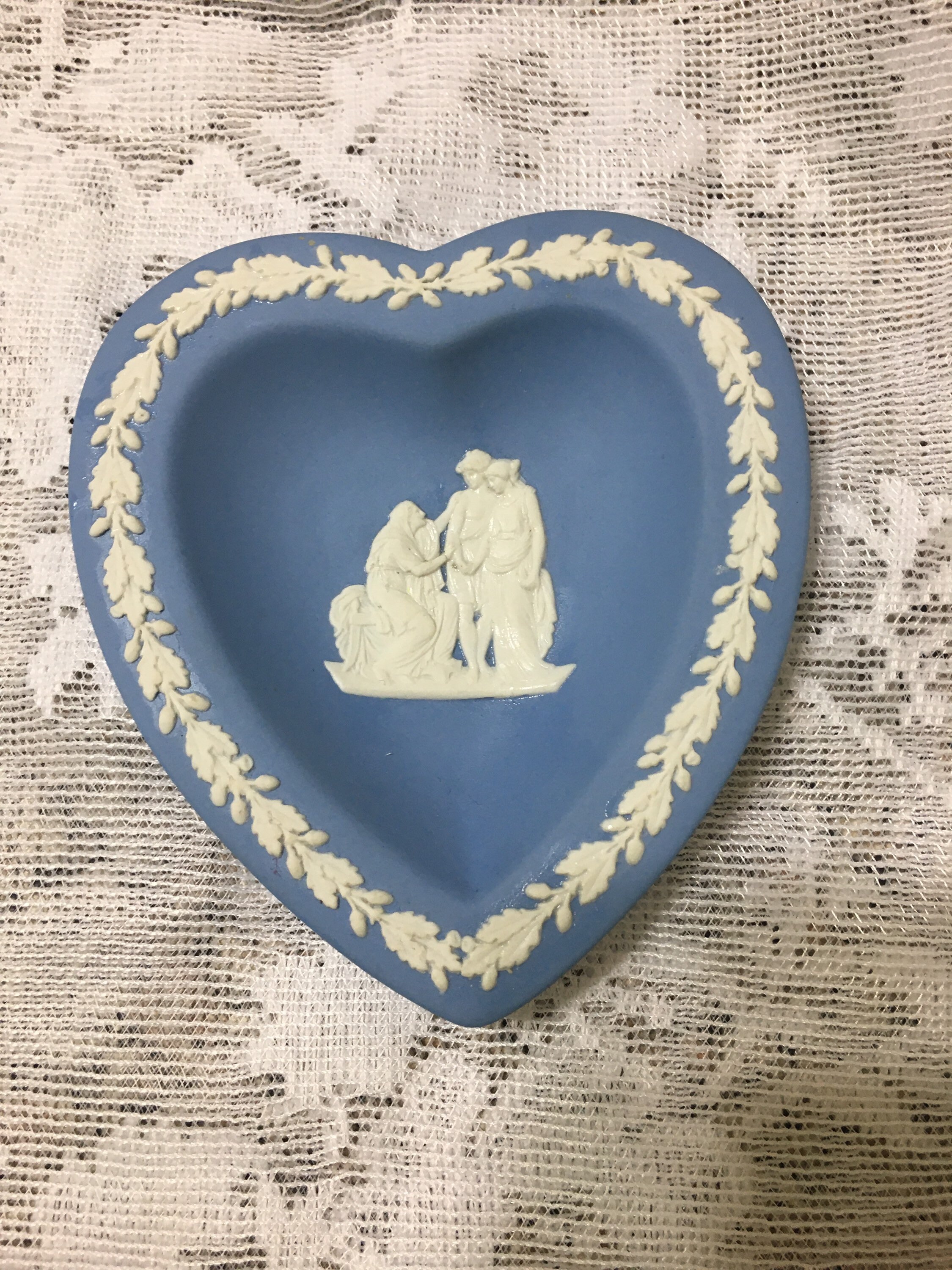 Wedgwood Candy Dish and Wedgwood Heart Trinket Tray Powder Blue