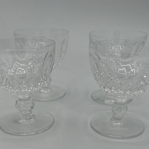 Waterford “Colleen” pattern cocktail Glasses | wine glasses | Liquor Glasses | short steam crystal Glasses | 3 1/2” SET OF 4 | Ireland
