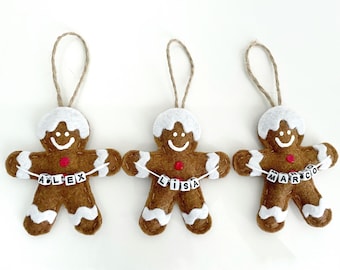 Custom Gingerbread Ornament | Handmade Felt Christmas Decor