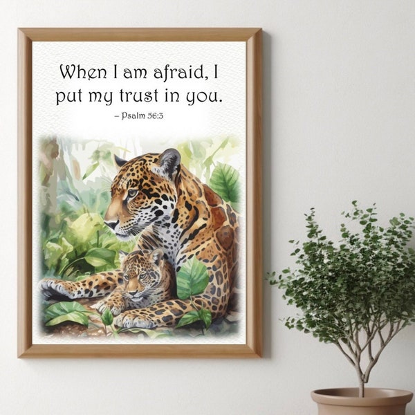 JW 2024 Year Text Digital Print Encouraging Wall Art When I am afraid, I put my trust in you Psalm 56:3 Digital Download Jehovah's Witnesses
