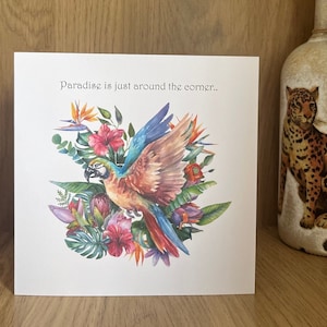JW Card - Paradise Bird Card - Le paradis est proche - Carte 6 x 6 pour Témoins de Jéhovah - Idée cadeau encourageante