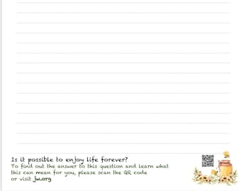JW Enjoy Life Forever! Letter Writing Paper Templates Digital Download - Printable Jehovah's Witness Stationary Ideal for September Campaign