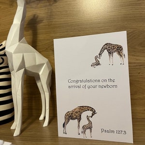 JW Card - Félicitations pour votre nouveau-né Carte pour les Témoins de Jéhovah Girafe Animal Design Cadeau