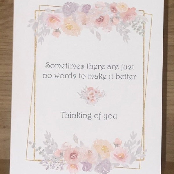 JW Sympathy Card - Sometimes there are just no words. Thinking of you 5x7" card for Jehovah's Witnesses