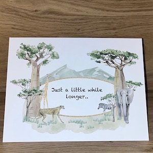 JW Card - Just A Little While Longer - Greetings Card with Animals - 5 x 7"  Card for Jehovah's Witnesses