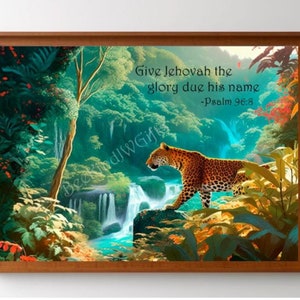 Texto del año 2025 de JW Impresión digital Arte mural alentador - Demos a Jehová la gloria debida a su nombre - Salmo 96:8 Descarga digital Testigos de Jehová