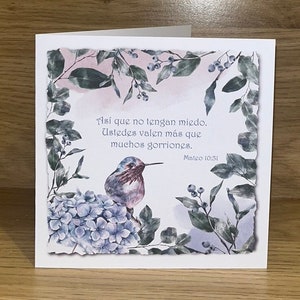 Carte espagnole JW - Vous valez plus que beaucoup de moineaux - Carte d'encouragement pour les Témoins de Jéhovah - 5 x 7 po. español Testigos de Jehová