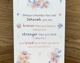 JW Encouraging Card reminding friends that they are loved - Jehovah's Witness Greetings Card - 5x7" - For Brothers and Sisters