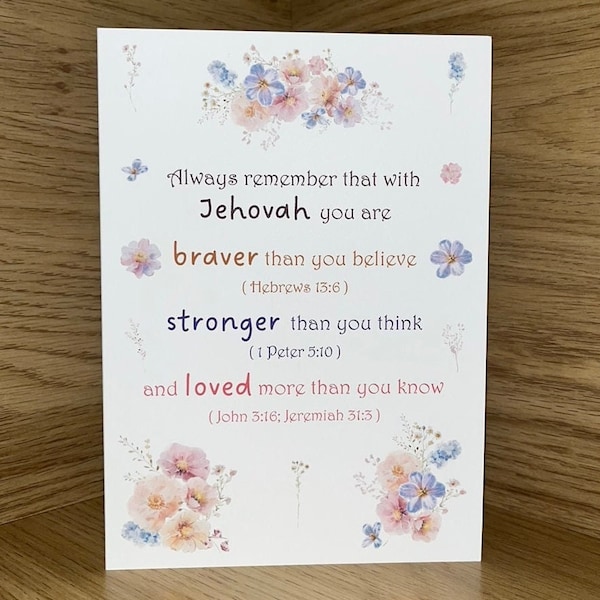 JW Encouraging Card reminding friends that they are loved - Jehovah's Witness Greetings Card - 5x7" - For Brothers and Sisters