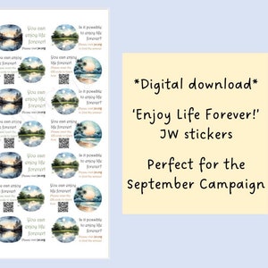 JW DIGITAL ¡Disfruta la vida para siempre! Etiquetas adhesivas Presentando un estudio bíblico ideal para escribir cartas Campaña de septiembre de los testigos de Jehová