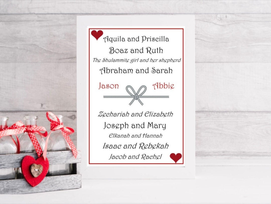 JW Couples Gift Personalised Faithful Bible Couples Print - Ideal for ...