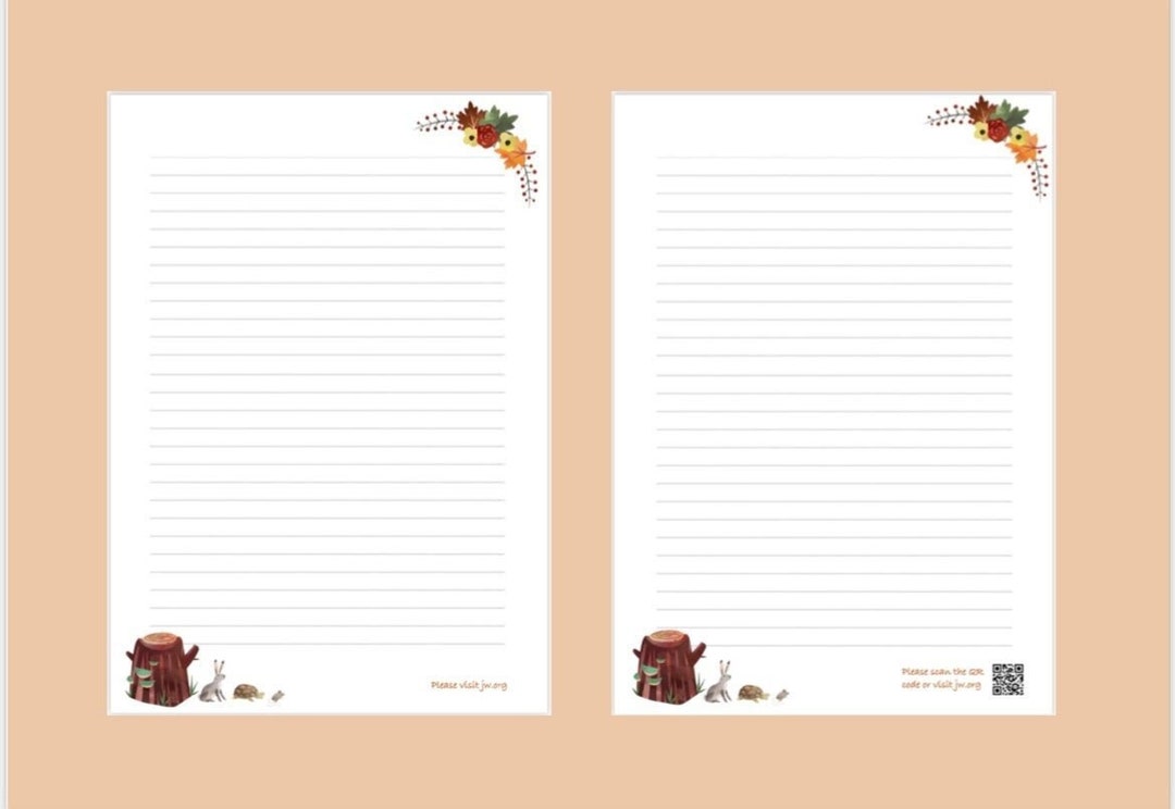 JW Letter Writing Downloadable Template Autumn Woodland Stationary ...