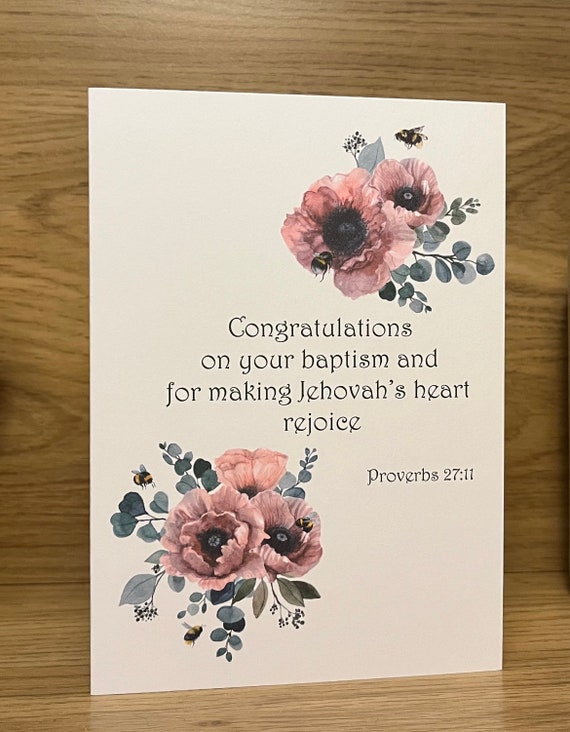 JW Baptism card Congratulations on your baptism and making Etsy 日本