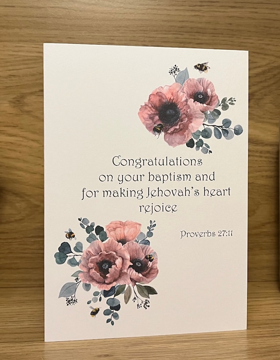 JW Baptism Card Congratulations on Your Baptism and Making Etsy