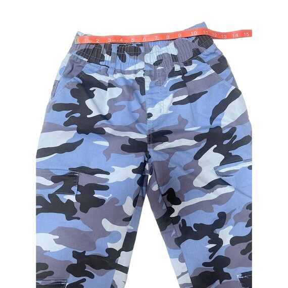 Vintage Y2K 00’s V.I.P. blue camo military cargo … - image 5