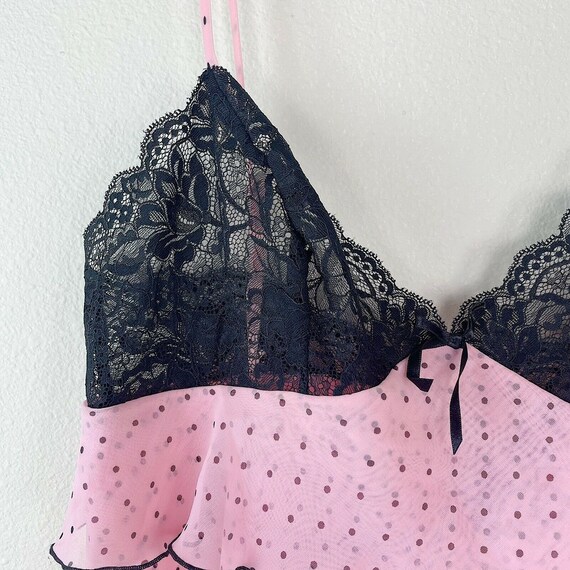 Vintage Fantasies Y2K pink and black ruffled polk… - image 3