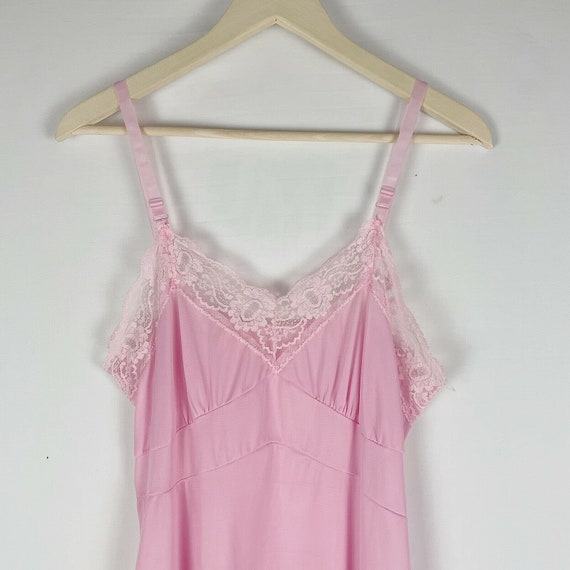 Vintage Berkliff Pink Nylon And Lace Lingerie Slip - image 3