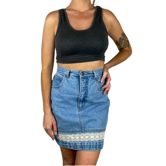 Vintage D’Mode Classix High Waist Denim Skirt Siz… - image 2