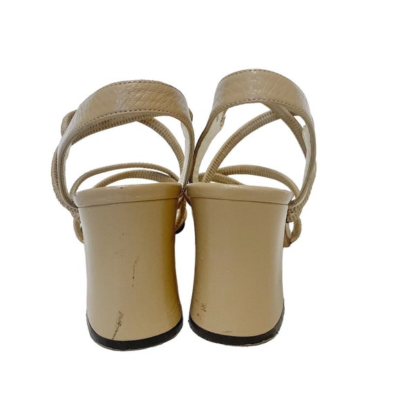 Vintage Preview Collection beige tan leather cage… - image 3