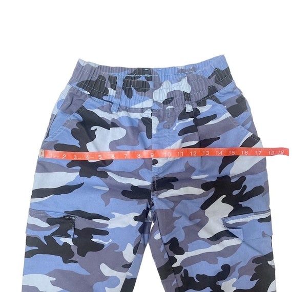 Vintage Y2K 00’s V.I.P. blue camo military cargo … - image 4