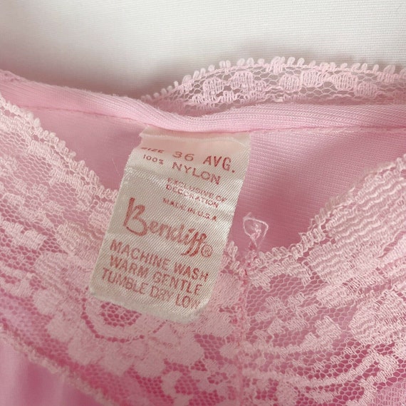 Vintage Berkliff Pink Nylon And Lace Lingerie Slip - image 6