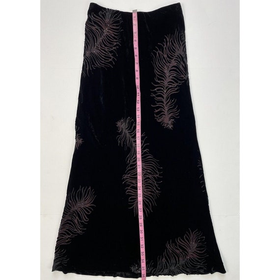 Vintage Laura Ashley black velvet silk feather ma… - image 9
