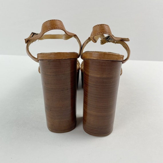 Vintage Steve Madden brown leather strappy knot c… - image 5