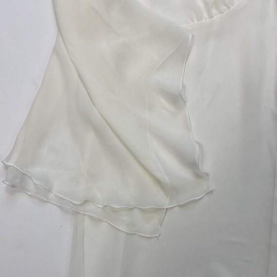 Vintage California Dynasty ivory sheer mesh flora… - image 9