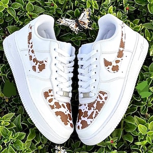 Custom Cow Air Force 1- Brown Cow Print AF1’s - Custom Cow AirForces