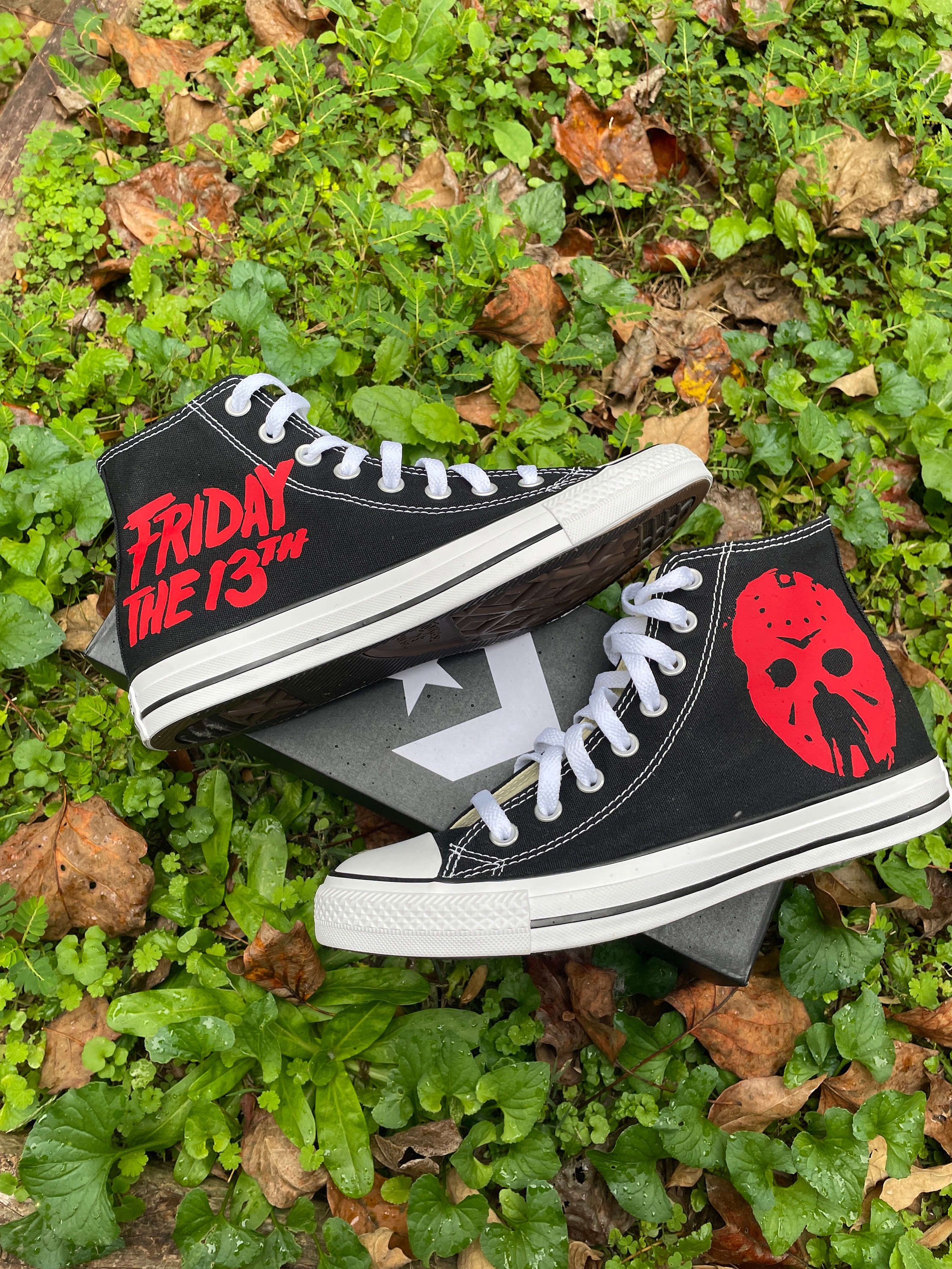 Rejsebureau Diagnose Pacific Horror Converse Friday the 13th Inspired Customs Friday - Etsy