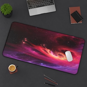 Beau tapis de bureau de poste de travail nébuleuse coloré, tapis de souris extra large, tapis de jeu, maison, bureau ou voyage, tapis de jeu de cartes à échanger, espace