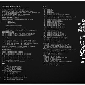 Linux Cheat Sheet With Funny Cartoon Extra Large Mouse Pad - Etsy