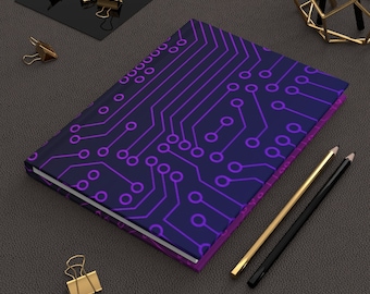 Cyber Motherboard Hardcover Journal Matte mit optionaler Personalisierung für Journaling, Dairy, Dream Journal, Codex,