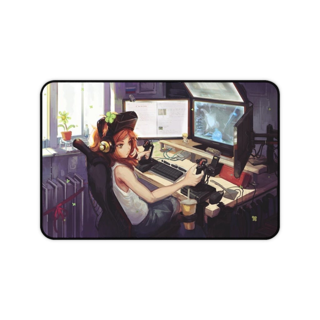 Gamer Girl Desk Mat Extra Large Mouse Pad Gamer Mouse Pad Etsy