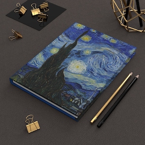 Gwiaździsta noc autorstwa Van Gogha, twarda oprawa, dziennik, matowa, nabiał, notatnik, dziennik snów, notatnik poezji, szkicownik