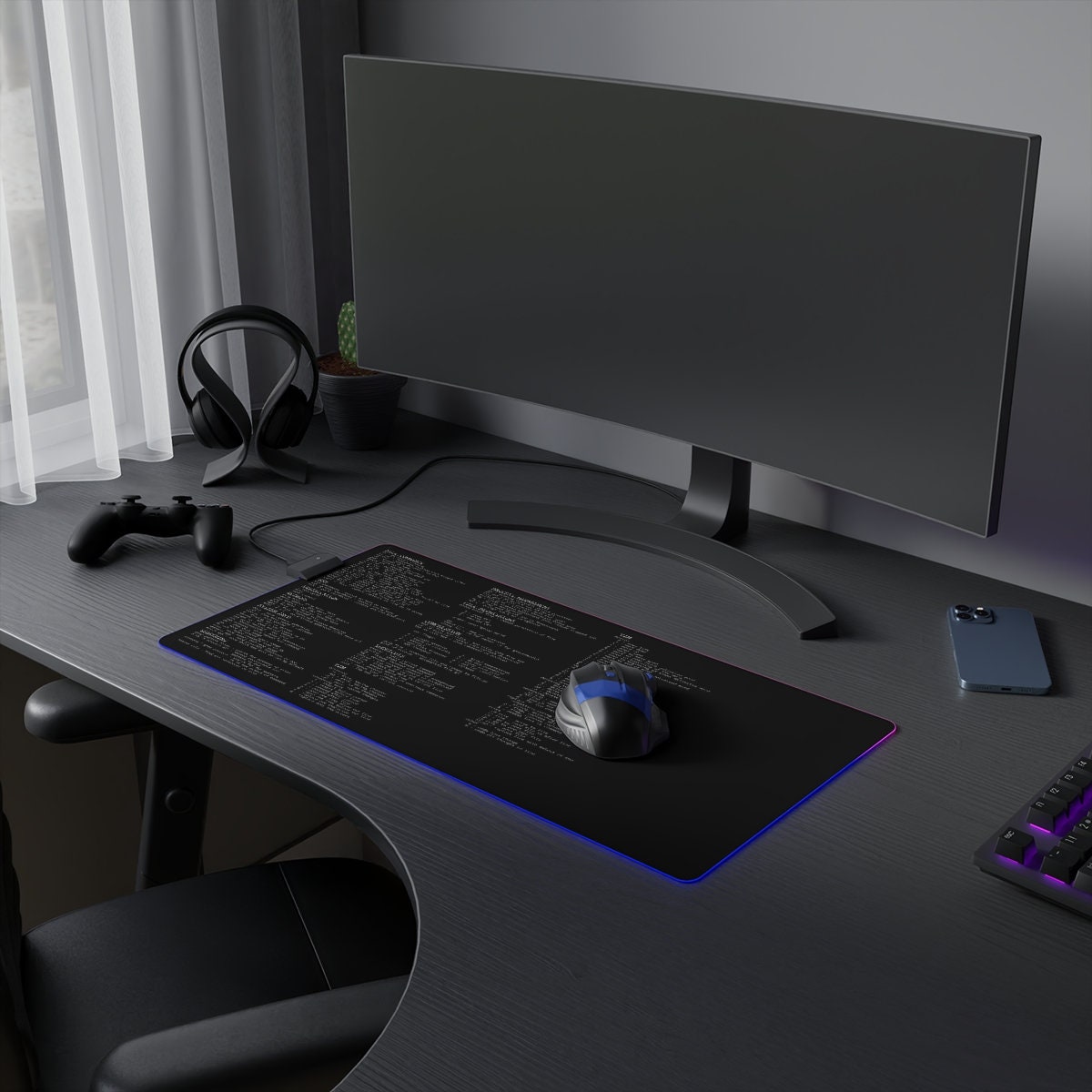 Linux Command Cheat Sheet LED Gaming Mouse Pad - Etsy
