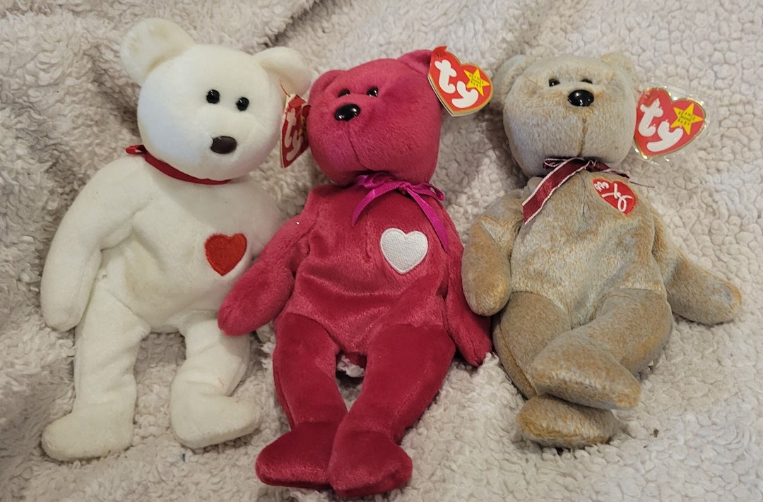 All 3 Rare Retired Original Beanie Babies, Ty Beanie Baby Bears, 1999 ...