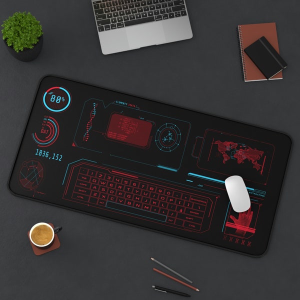 Sci fi cyber punk DNA gaming extra large Desk Mat, Mouse pad, Gaming Mat, Gamer laptop mat, Large Mouse Pad,