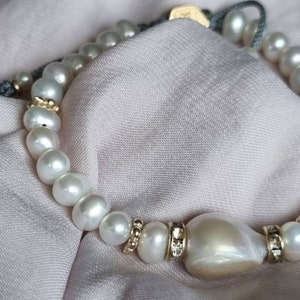 Freshwater Pearl Bracelet for women, Pearls Bracelet, Large Pearls, Pearl and Gold Bracelet, Bride Bracelet, Special Bracelet, Gift For Mom
