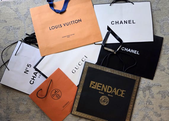 Vintage Designer Shopping Bag: Chanel, Dior, Hermes, Louis Vuitton, Fendi. Fendace, Gucci