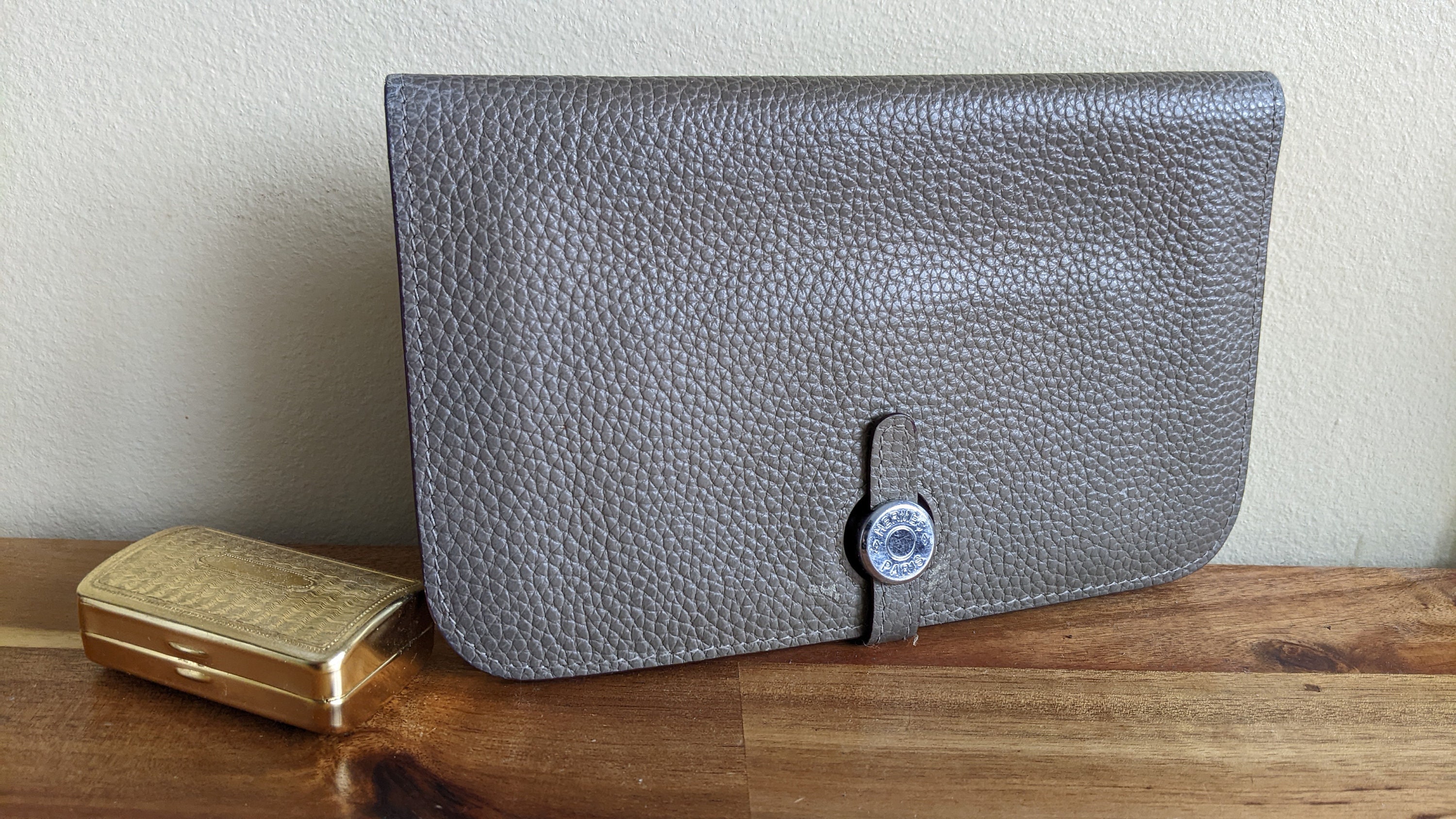 Authentic Hermes Dogon Leather Wallet in Grey - Etsy Authentic Hermes Dogon Leather Wallet in Grey - Etsy