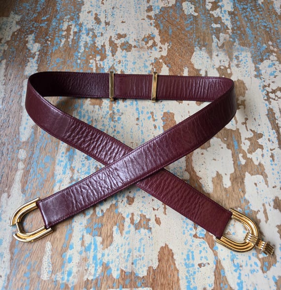 Vintage burgundy belt Classic Burgundy Belt Genuine Full Grain Leather Casual Jean  main image 3
