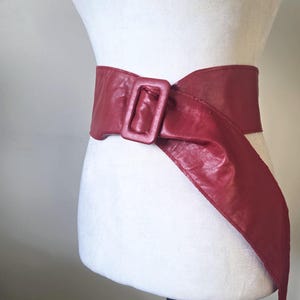 80s Red Leather Belt - Etsy display picture 1