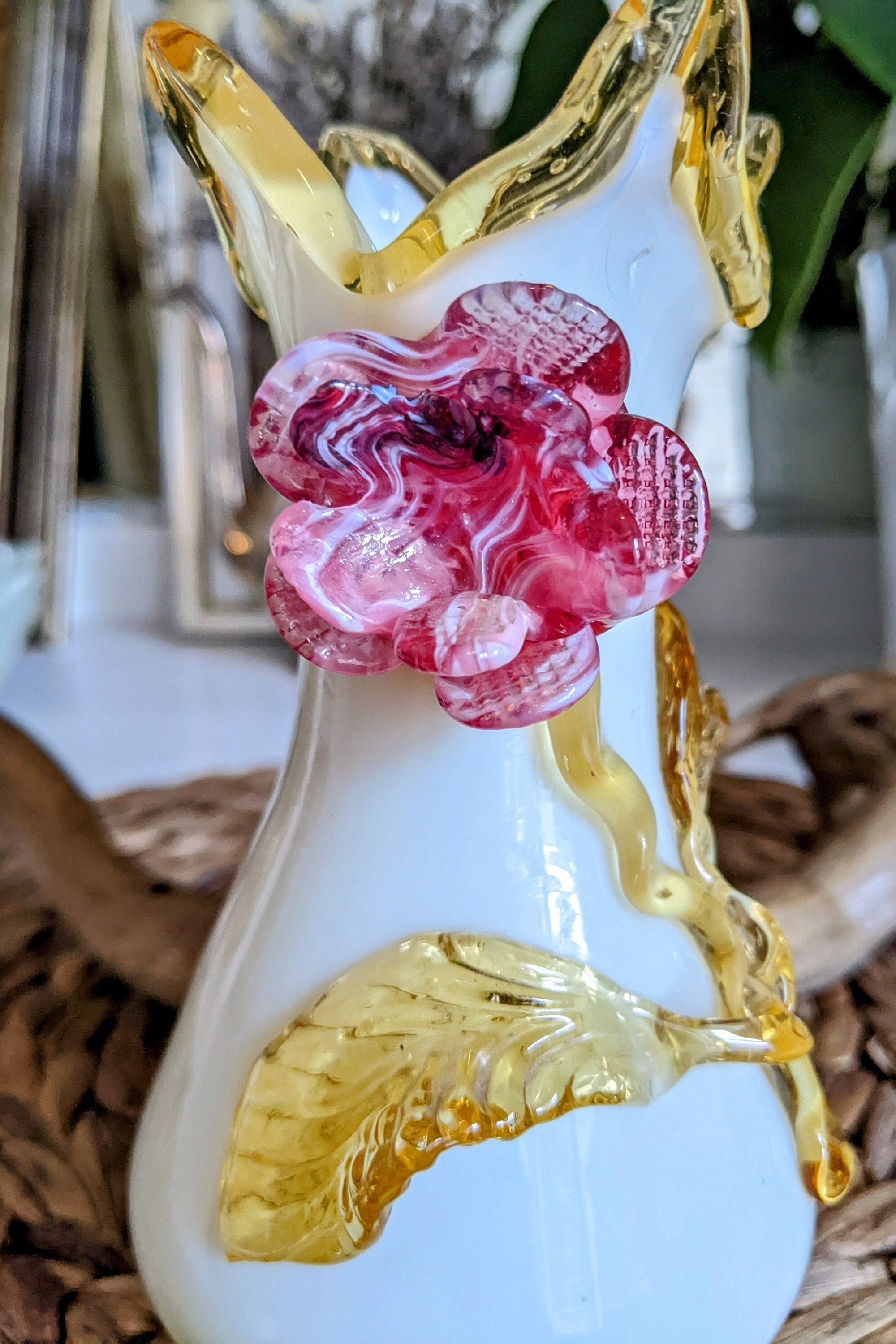 販売 大正ロマン 白被せガラス 切子 盃洗 茶道具 ウランガラス