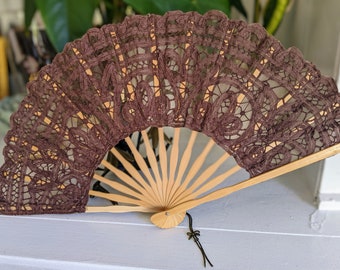 Vintage Lace Spanish Hand Fan, Romantic Flamenco Lace Fan